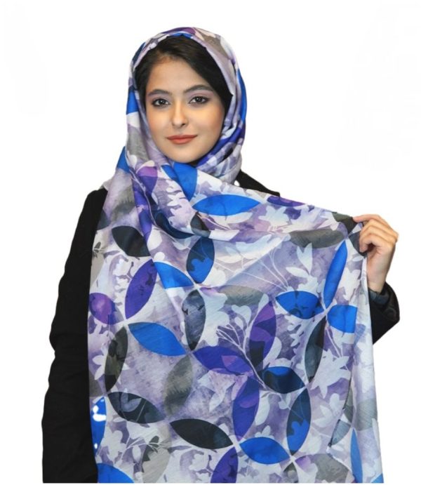شال نخی چاپی تی پی طرح گل چهارپر - تصویر 1