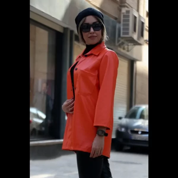 مانتو شومیزی چرم - تصویر 4