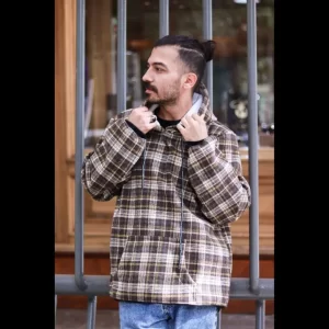 هودی اسپرت چهارخونه پشمی