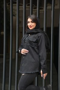 مانتو  کتان جیب و پایین ریش