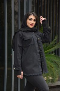 مانتو  کتان جیب و پایین ریش - تصویر 3