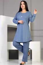 ست تونیک یقه سه دکمه و شلوار